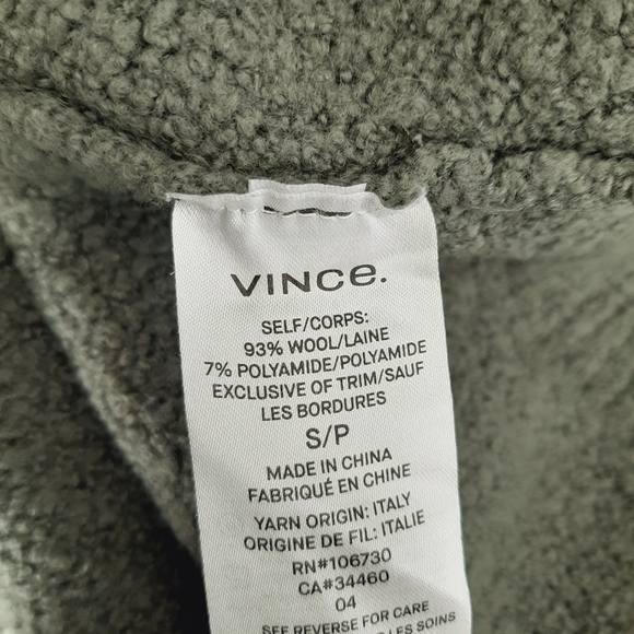 VINCE Wool Blend Boxy Crewneck Sweater Top Green Sz S - Picture 9 of 10
